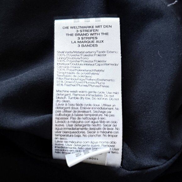 Black Adidas quilted down puffer Size S - Picture 6 of 7